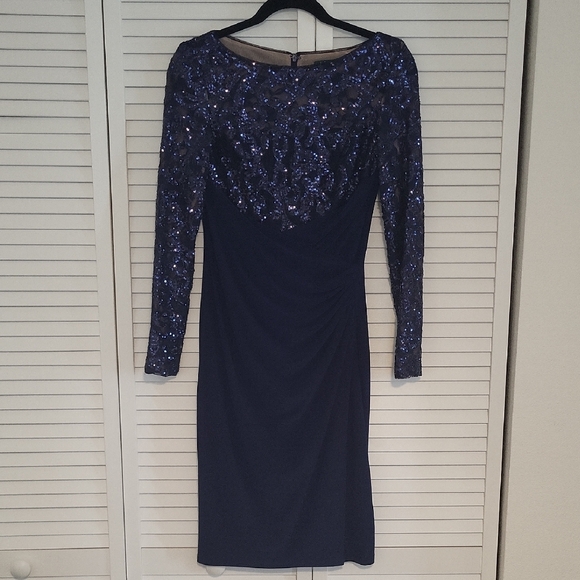 Ralph Lauren Midnight Blue Sequin Dress - Picture 1 of 8